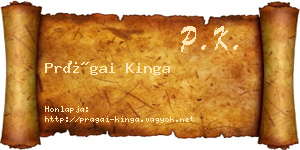 Prágai Kinga névjegykártya