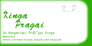 kinga pragai business card